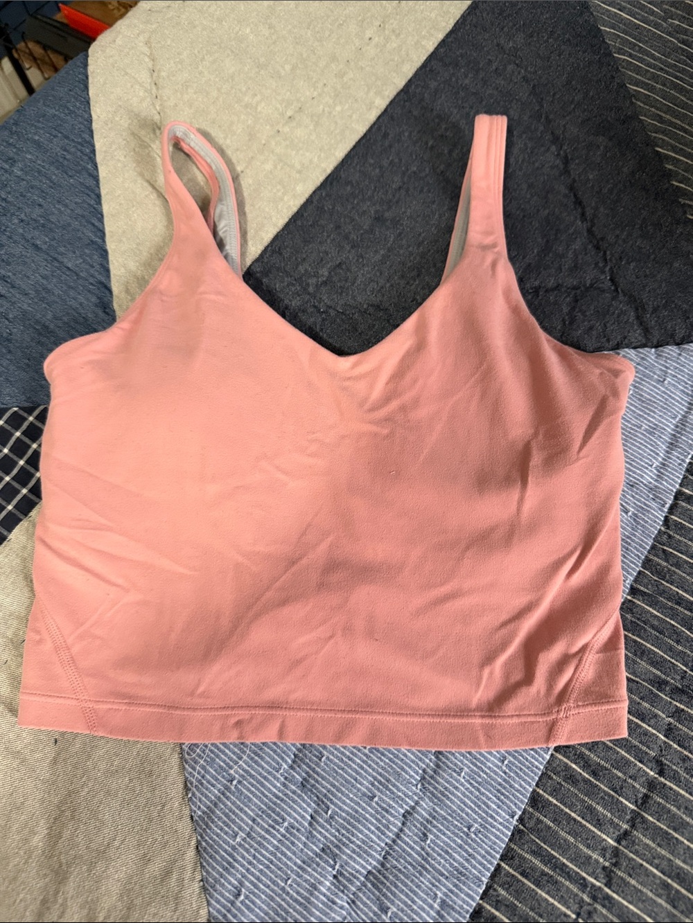 Pink V-Neck Cropped Tank Top